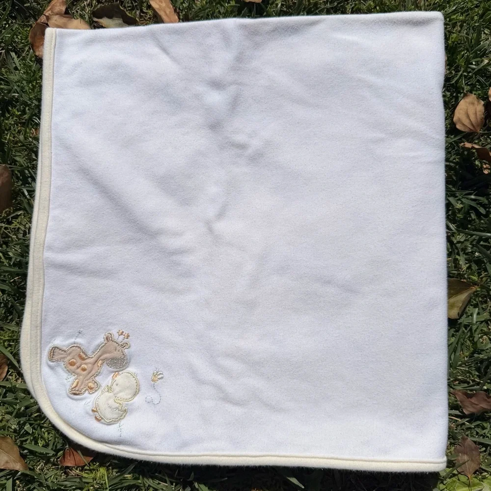 First Impressions Reversible Baby Blanket Lovey Giraffe Duck Yellow White 25x28